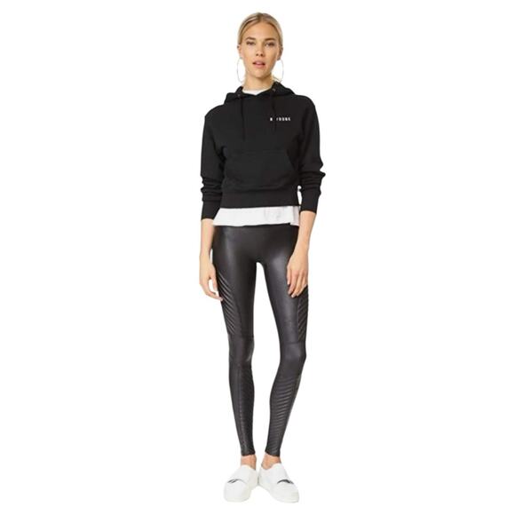Spanx Moto Faux Leather Leggings Black Size Large - Picture 4 of 11